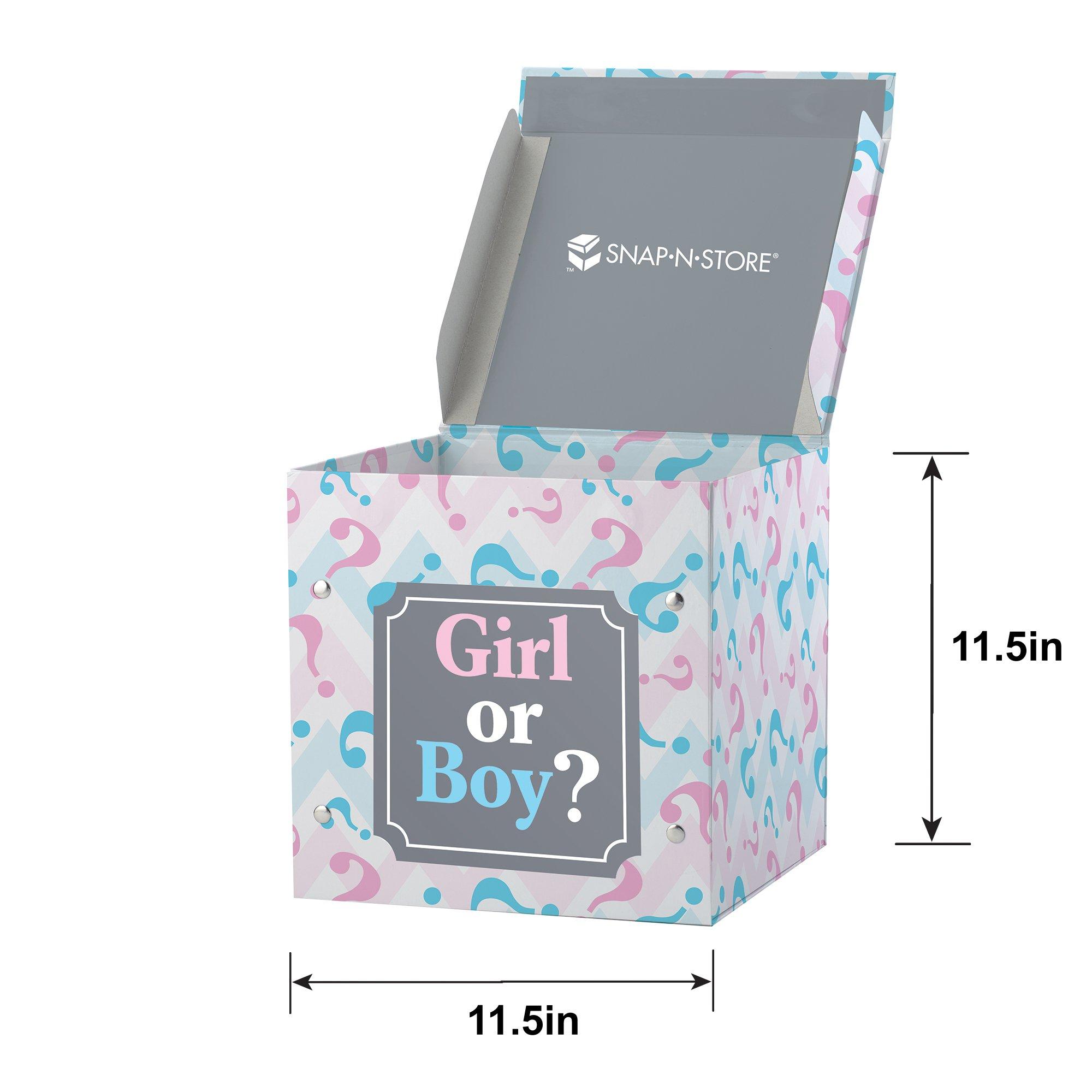 Small Pink & Blue Gender Reveal Box, 11.5in